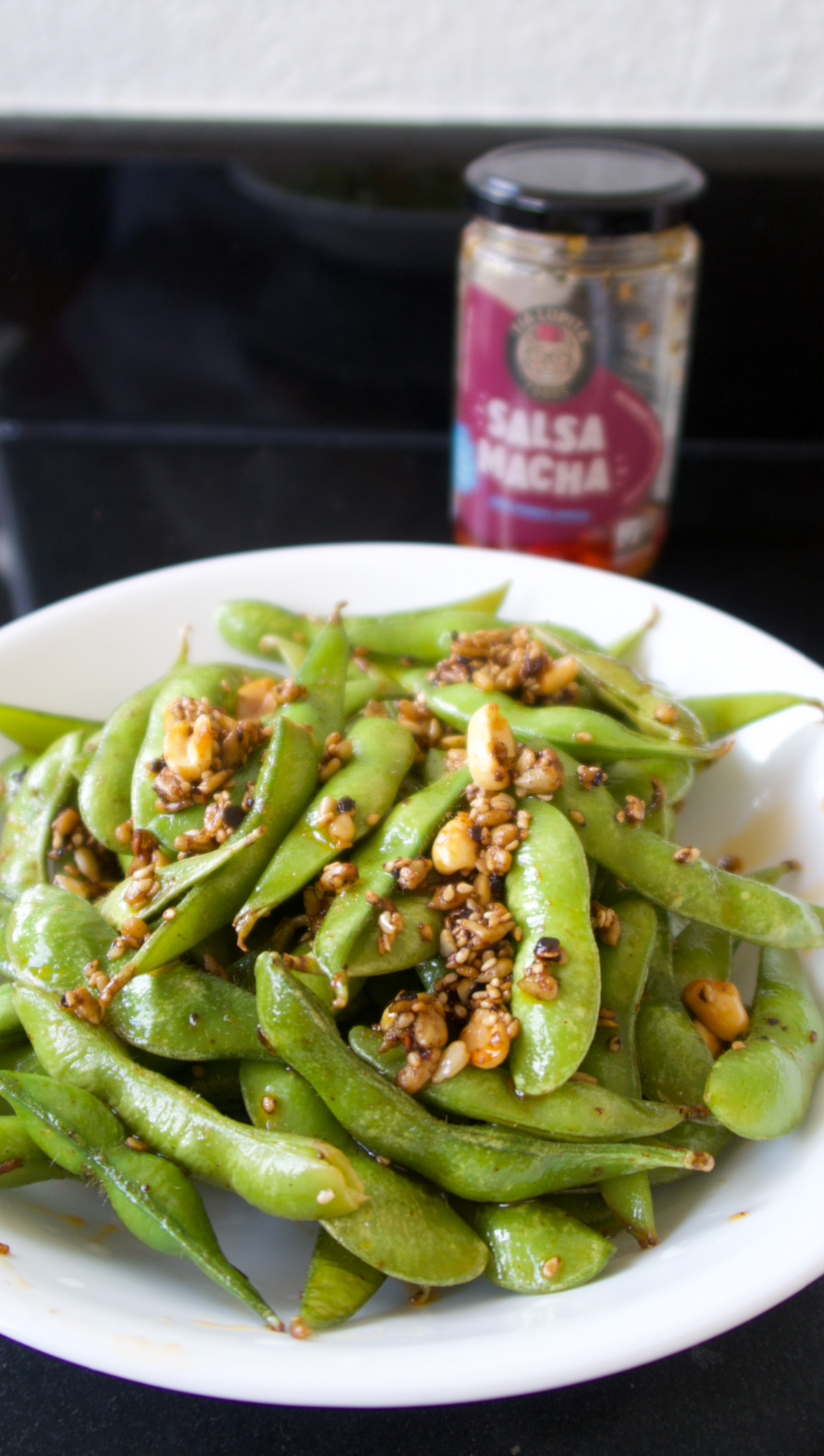 Salsa Macha Fried Edamame